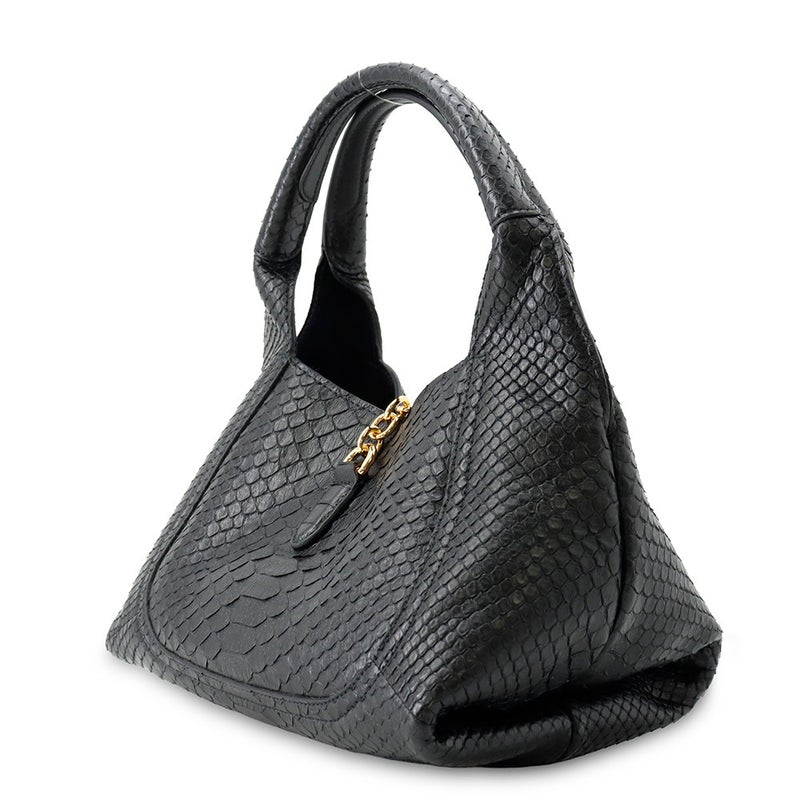 グッチ ハンドバッグ ソフトビット スモール パイソン 837467 GUCCI バッグ 黒