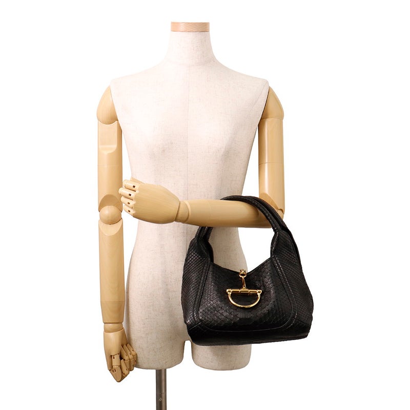 グッチ ハンドバッグ ソフトビット スモール パイソン 837467 GUCCI バッグ 黒