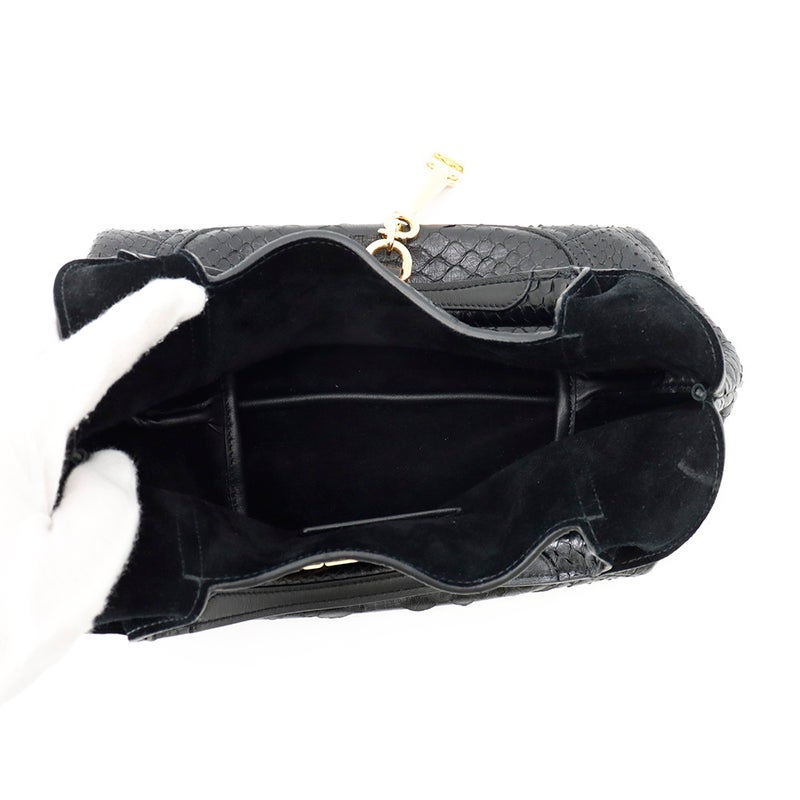グッチ ハンドバッグ ソフトビット スモール パイソン 837467 GUCCI バッグ 黒