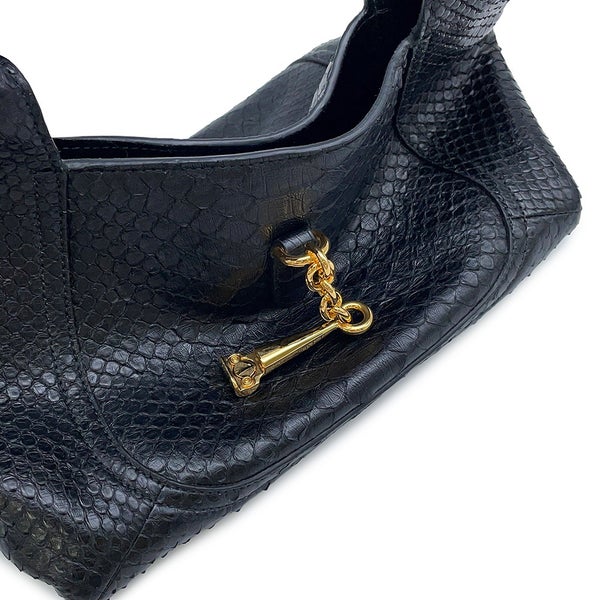 グッチ ハンドバッグ ソフトビット スモール パイソン 837467 GUCCI バッグ 黒
