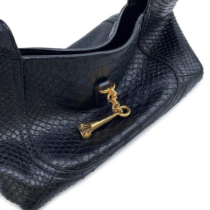 グッチ ハンドバッグ ソフトビット スモール パイソン 837467 GUCCI バッグ 黒