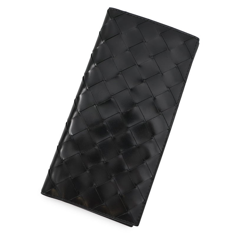 ボッテガヴェネタ 長財布 イントレチャート レザー BOTTEGA VENETA 財布 メンズ 黒
