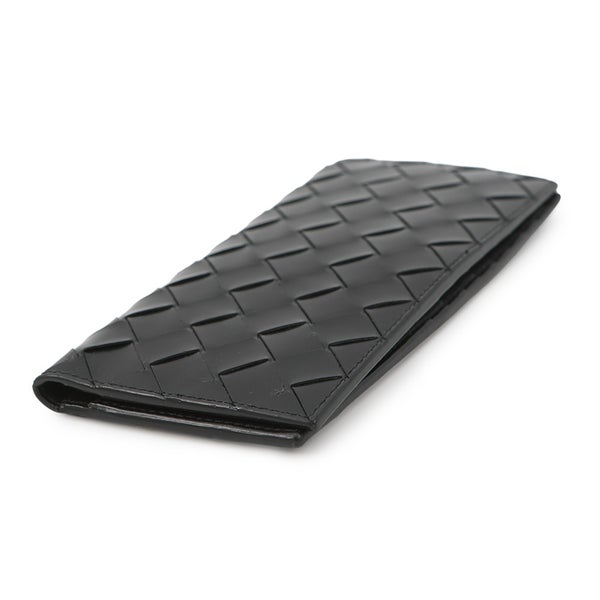 ボッテガヴェネタ 長財布 イントレチャート レザー BOTTEGA VENETA 財布 メンズ 黒