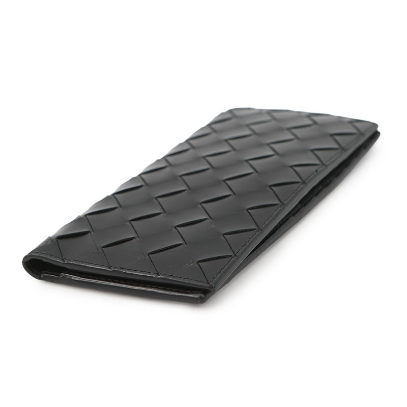 ボッテガヴェネタ 長財布 イントレチャート レザー BOTTEGA VENETA 財布 メンズ 黒