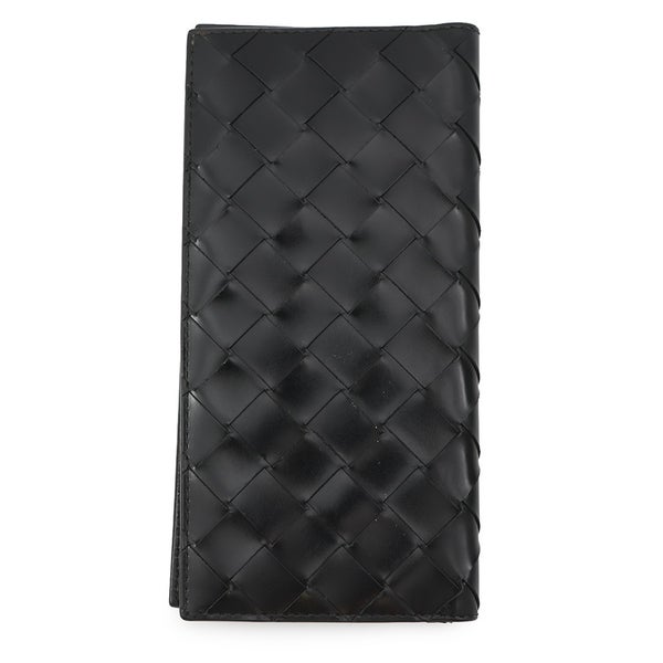 ボッテガヴェネタ 長財布 イントレチャート レザー BOTTEGA VENETA 財布 メンズ 黒
