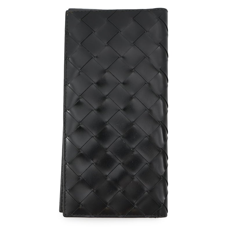 ボッテガヴェネタ 長財布 イントレチャート レザー BOTTEGA VENETA 財布 メンズ 黒