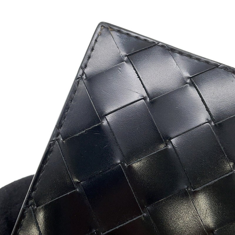 ボッテガヴェネタ 長財布 イントレチャート レザー BOTTEGA VENETA 財布 メンズ 黒