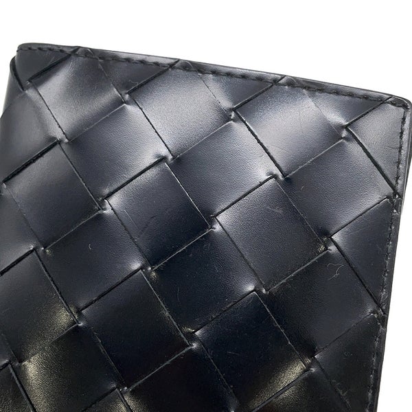 ボッテガヴェネタ 長財布 イントレチャート レザー BOTTEGA VENETA 財布 メンズ 黒