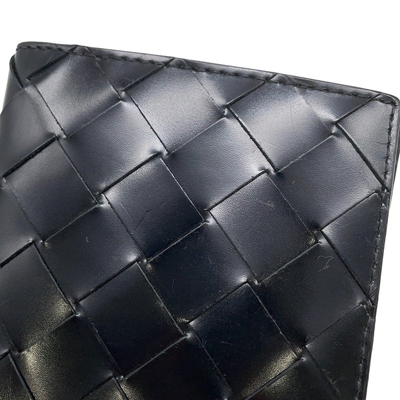 ボッテガヴェネタ 長財布 イントレチャート レザー BOTTEGA VENETA 財布 メンズ 黒
