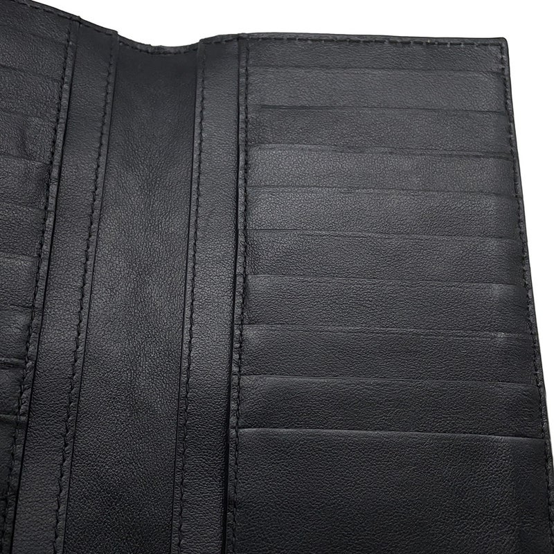 ボッテガヴェネタ 長財布 イントレチャート レザー BOTTEGA VENETA 財布 メンズ 黒