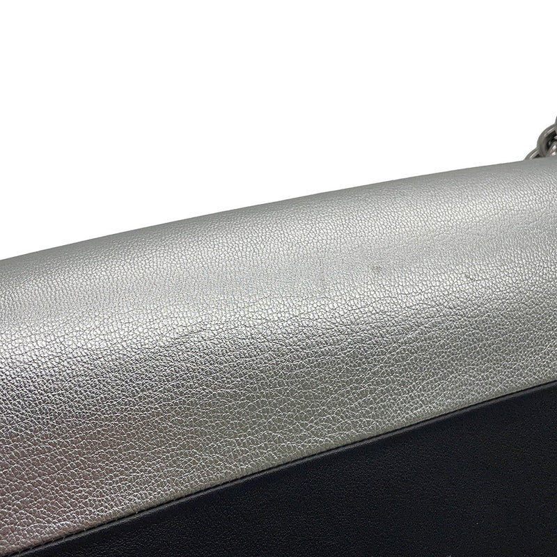 シャネル チェーンショルダーバッグ ボーイシャネル25 ココマーク バイカラー レザー A67086 CHANEL バッグ 黒