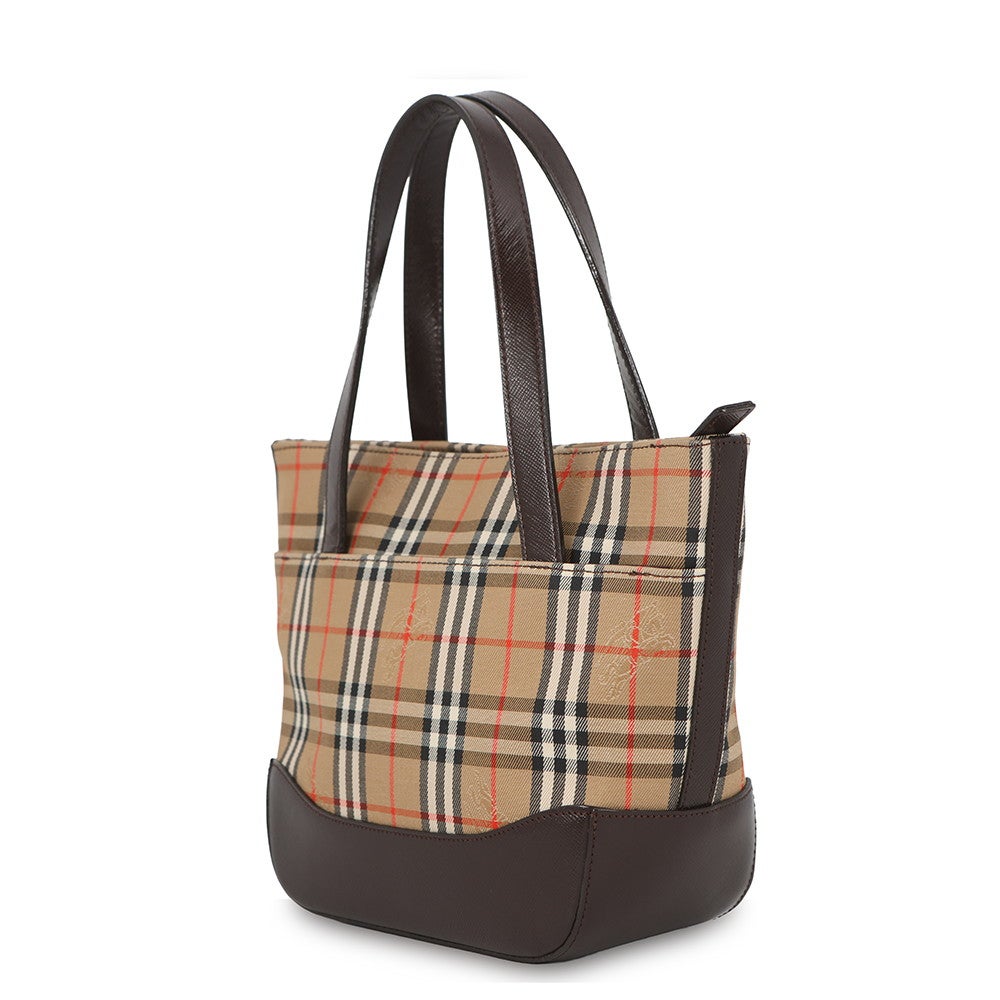 バーバリー ハンドバッグ ノバチェック キャンバス レザー BURBERRY