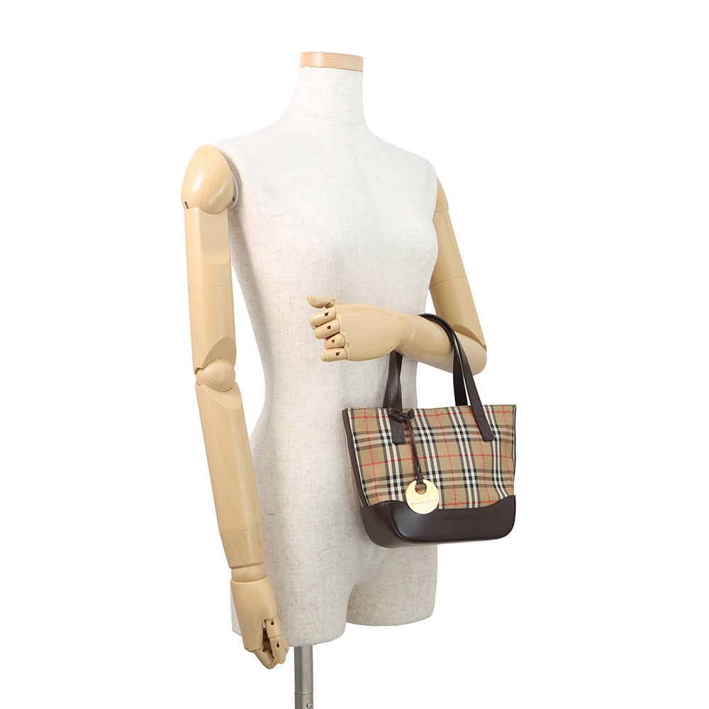 バーバリー ハンドバッグ ノバチェック キャンバス レザー BURBERRY