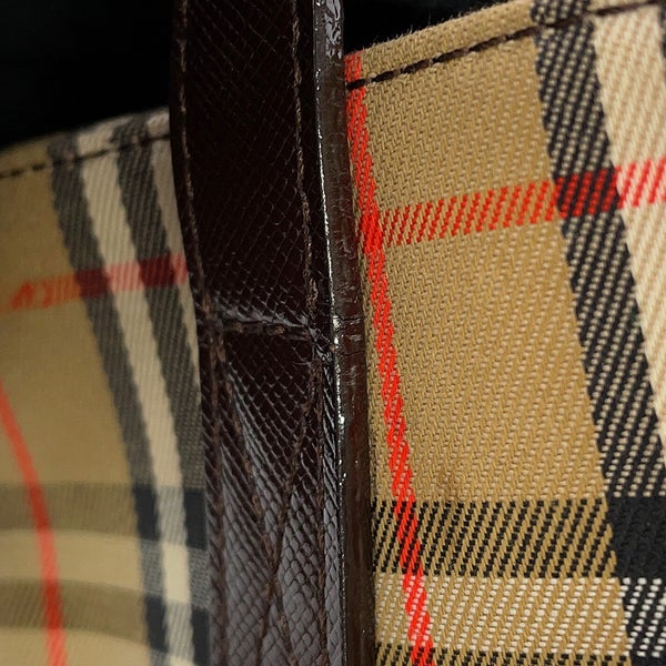 バーバリー ハンドバッグ ノバチェック キャンバス レザー BURBERRY