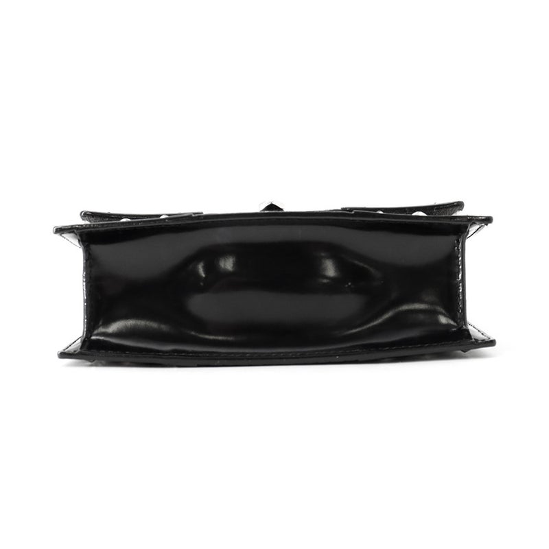 ジミーチュウ チェーンショルダーバッグ スタースタッズ ピクシス クロコ型押しレザー JIMMY CHOO 黒