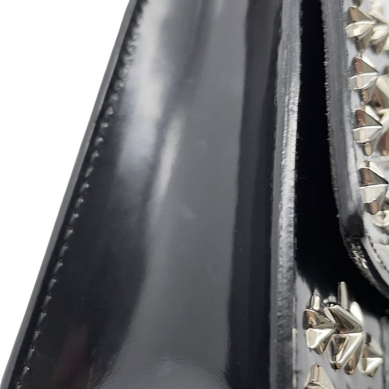 ジミーチュウ チェーンショルダーバッグ スタースタッズ ピクシス クロコ型押しレザー JIMMY CHOO 黒
