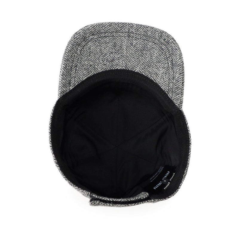 ミュウミュウ キャップ ロゴ シェブロンウール 5HC179 サイズS Miu Miu CAP