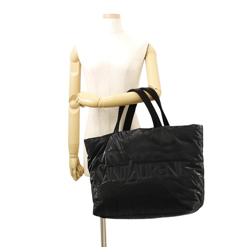 サンローランパリ トートバッグ ロゴ シルクテックキャンバス 756269 SAINT LAURENT PARIS バッグ 黒