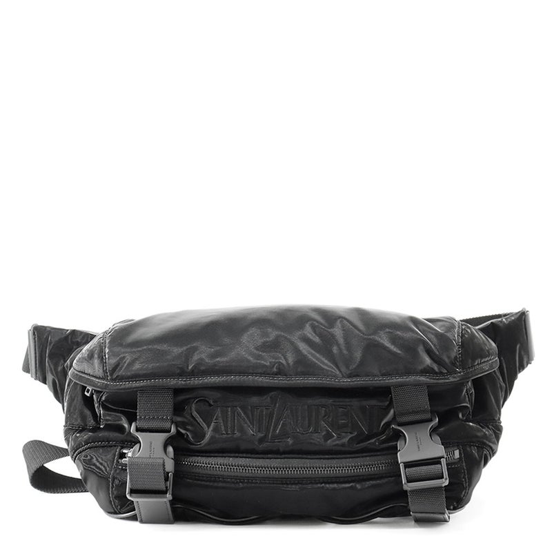 サンローランパリ ボディバッグ ロゴ シルクテックキャンバス 758250 SAINT LAURENT PARIS バッグ 黒