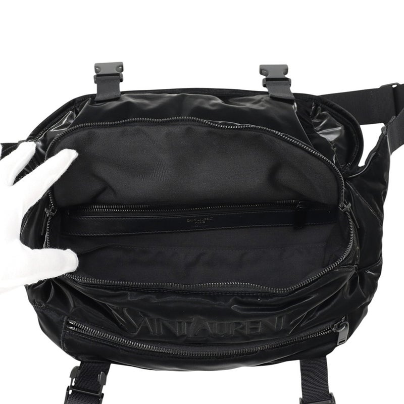 サンローランパリ ボディバッグ ロゴ シルクテックキャンバス 758250 SAINT LAURENT PARIS バッグ 黒
