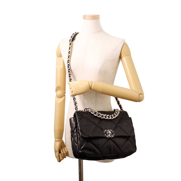 シャネル チェーンショルダーバッグ 19 ラージ ラムスキン AS1161 CHANEL バッグ 2wayハンドバッグ 黒