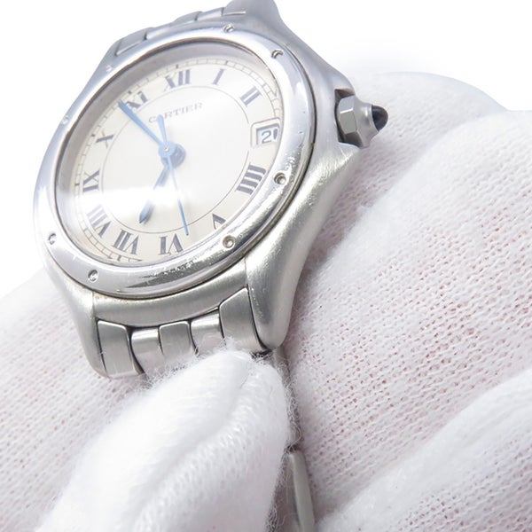 カルティエ パンテール クーガー LM W35001F5 Cartier 腕時計 アイボリー文字盤