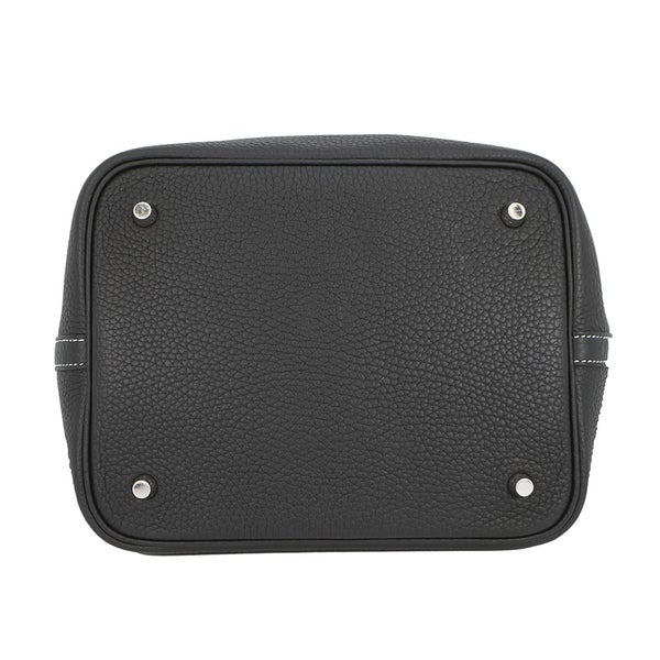 エルメス ハンドバッグ ピコタンロックMM ブラック/シルバー金具 トリヨンクレマンス B刻印 黒
