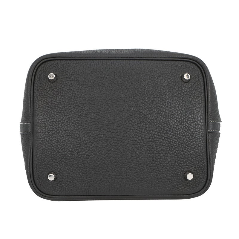 エルメス ハンドバッグ ピコタンロックMM ブラック/シルバー金具 トリヨンクレマンス B刻印 黒