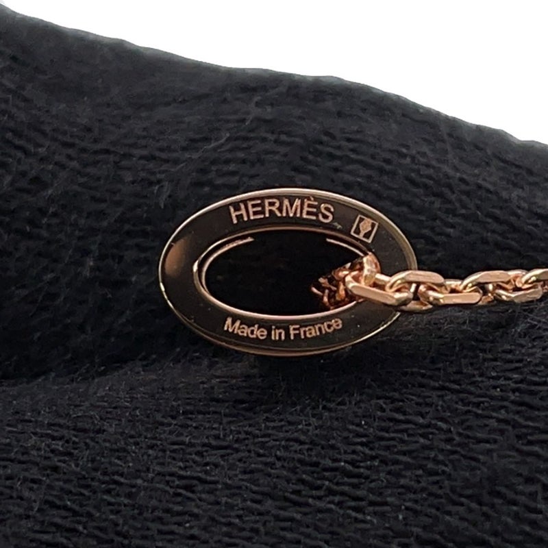 エルメス ネックレス ミニ・ポップアッシュ ロカバール ホワイト/マロングラッセ/ピンクゴールド金具 HERMES アクセサリー