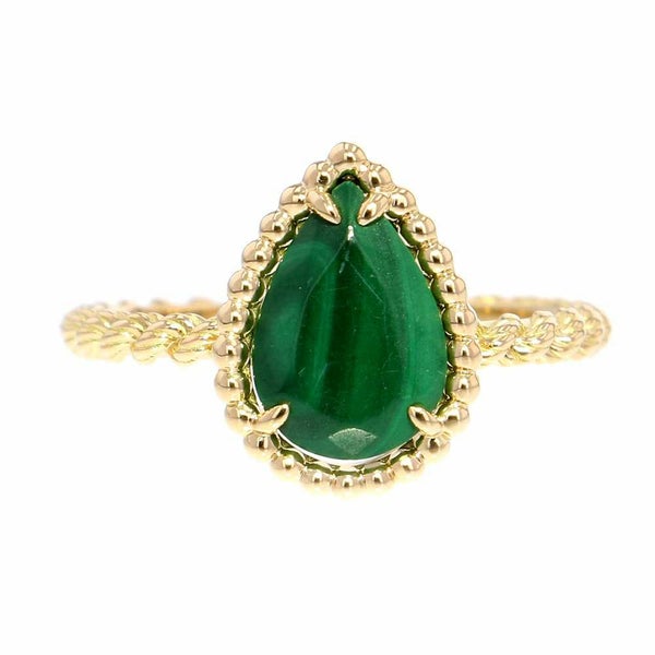 ブシュロン リング セルパンボエム スモール マラカイト 1P 計2.00ct K18YG サイズ52 JRG02795