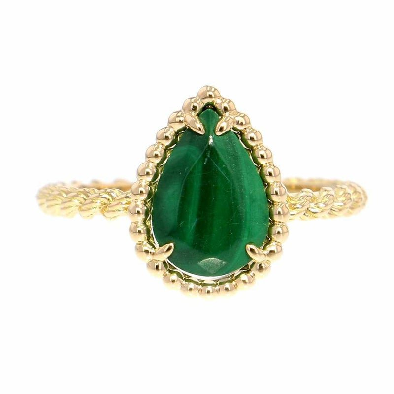 ブシュロン リング セルパンボエム スモール マラカイト 1P 計2.00ct K18YG サイズ52 JRG02795