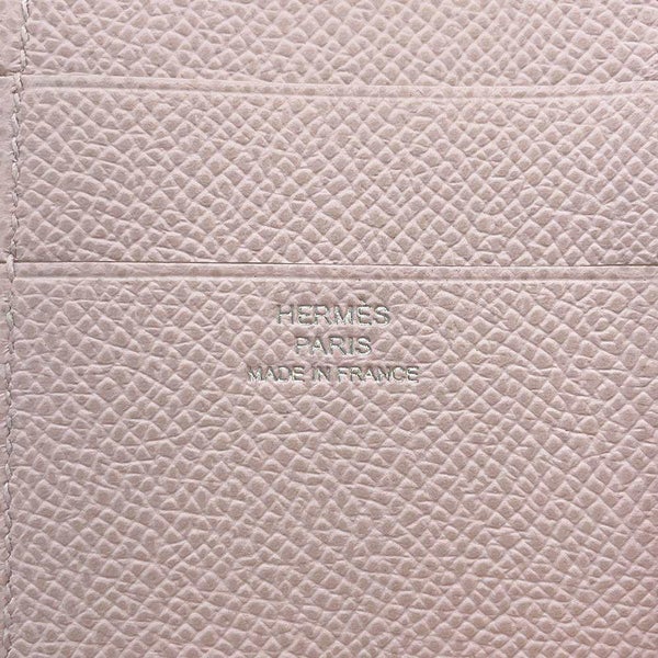 エルメス 三つ折り財布 ベアンコンビネ モーヴペール/シルバー金具 ヴォーエプソン B刻印 財布