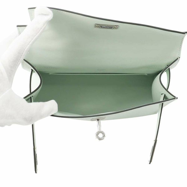 エルメス ハンドバッグ ポシェットケリー ヴェールペパーミント/シルバー金具 スイフト W刻印