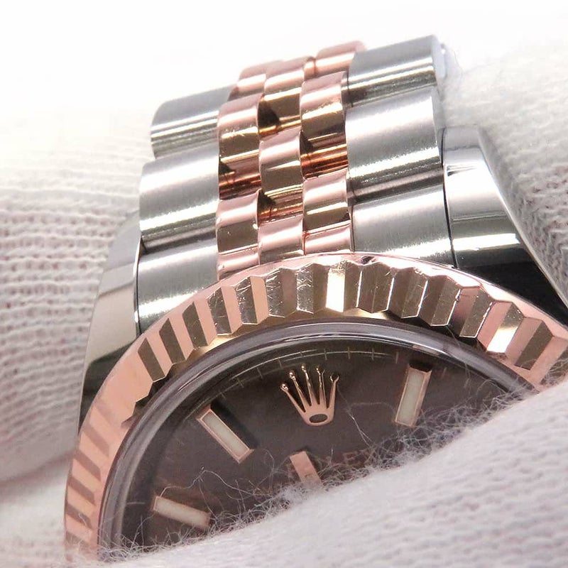 ロレックス レディ デイトジャスト SS/K18PG 279171 ROLEX 腕時計 レディース チョコレート文字盤