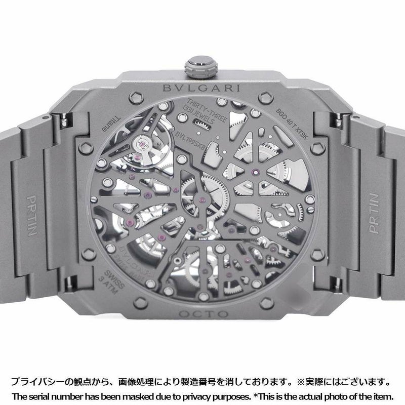 ブルガリ オクト フィニッシモ スケルトン エイトデイズ 103610 BVLGARI スケルトン/グレー文字盤