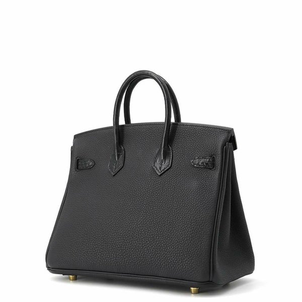 エルメス バーキン25 タッチ ブラック/ゴールド金具 トゴ/アリゲーターマット W刻印 HERMES Birkin ハンドバッグ 黒