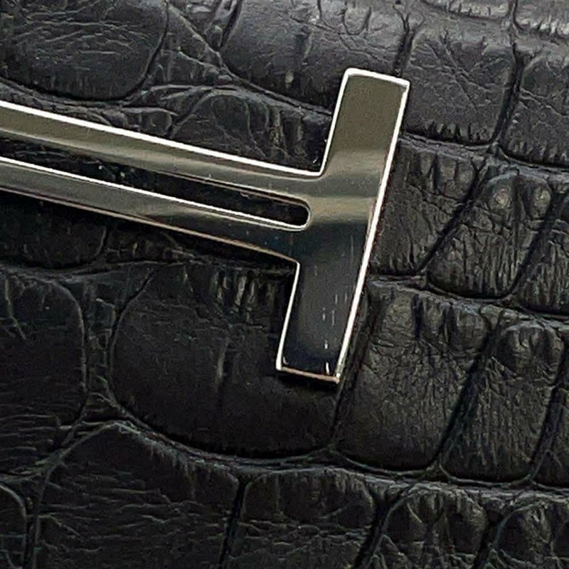 エルメス 二つ折り財布 ベアンコンパクト ブラック/シルバー金具 アリゲーターマット B刻印 HERMES 財布 黒