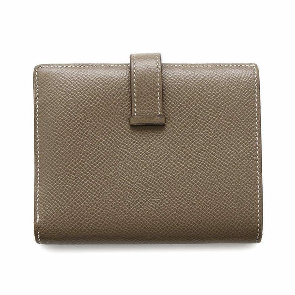 エルメス 二つ折り財布 ベアンコンパクト エトゥープ/ゴールド金具 エプソン Y刻印 HERMES 財布