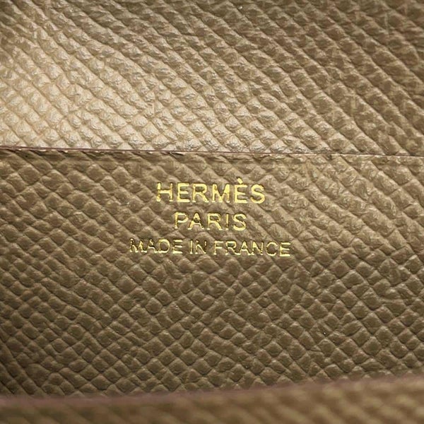 エルメス 二つ折り財布 ベアンコンパクト エトゥープ/ゴールド金具 エプソン Y刻印 HERMES 財布