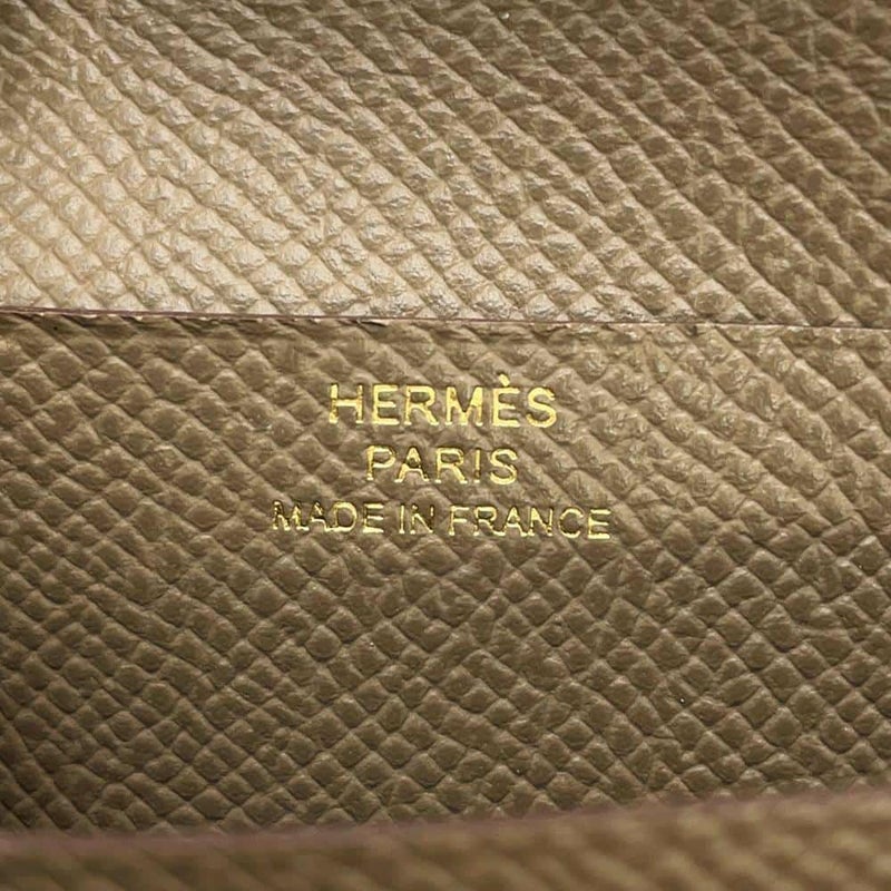 エルメス 二つ折り財布 ベアンコンパクト エトゥープ/ゴールド金具 エプソン Y刻印 HERMES 財布