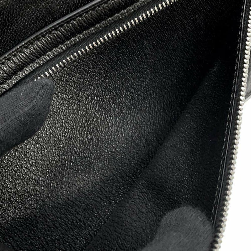エルメス 長財布 ベアンスフレ ブラック/シルバー金具 アリゲーターシャイン □Q刻印 HERMES 財布 黒