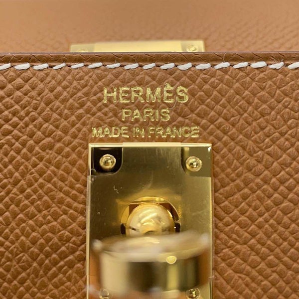 エルメス ハンドバッグ ケリー25 外縫い ゴールド/ゴールド金具 エプソン W刻印 2wayショルダー