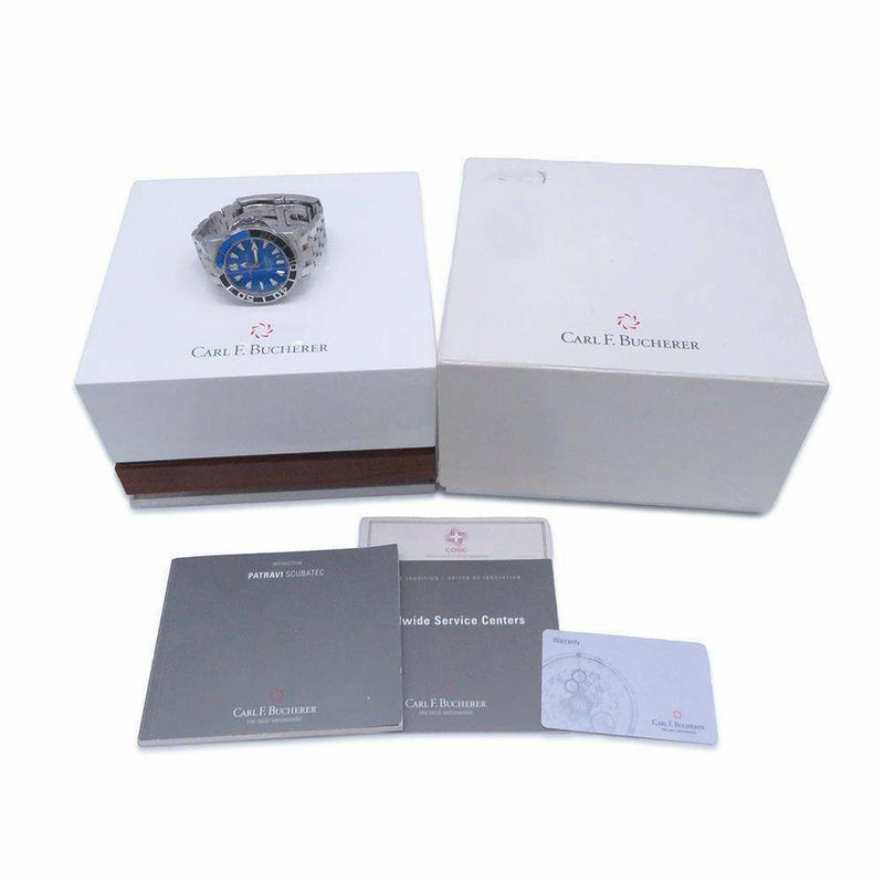 カール F.ブヘラ パトラビ スキューバテック CARL F. BUCHERER 腕時計 ブルー文字盤