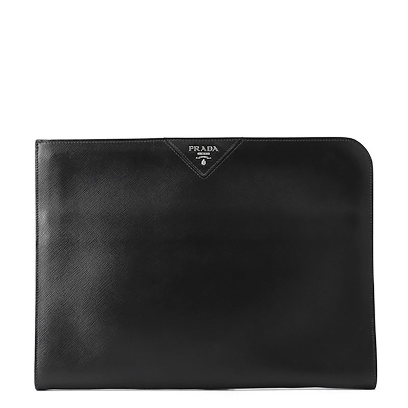 プラダ クラッチバッグ ドキュメントケース サフィアーノ レザー 2VN003 PRADA バッグ メンズ 黒