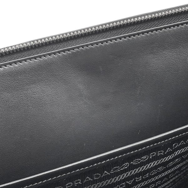 プラダ クラッチバッグ ドキュメントケース サフィアーノ レザー 2VN003 PRADA バッグ メンズ 黒