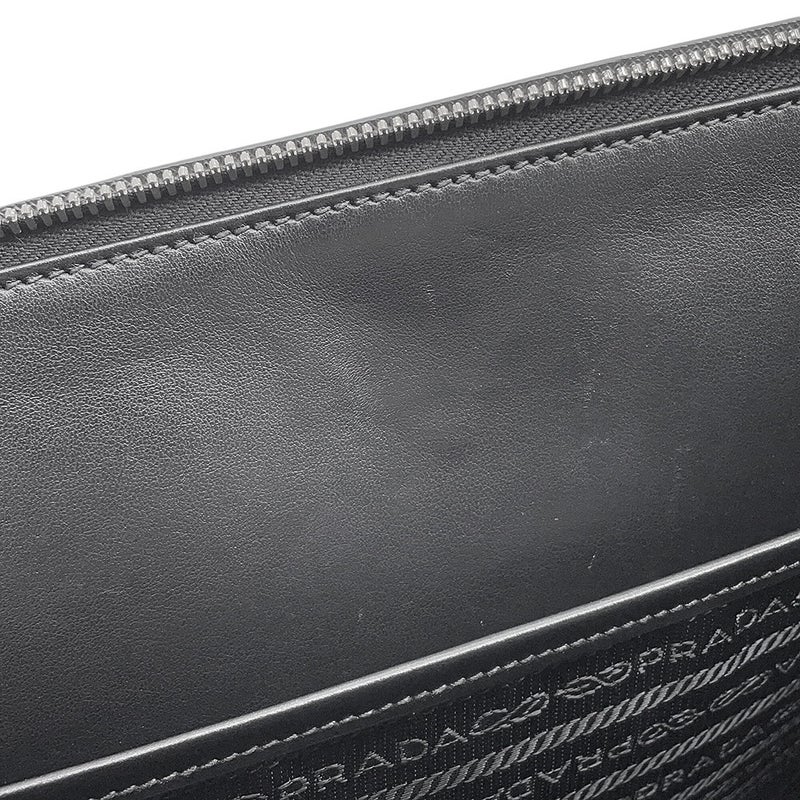 プラダ クラッチバッグ ドキュメントケース サフィアーノ レザー 2VN003 PRADA バッグ メンズ 黒