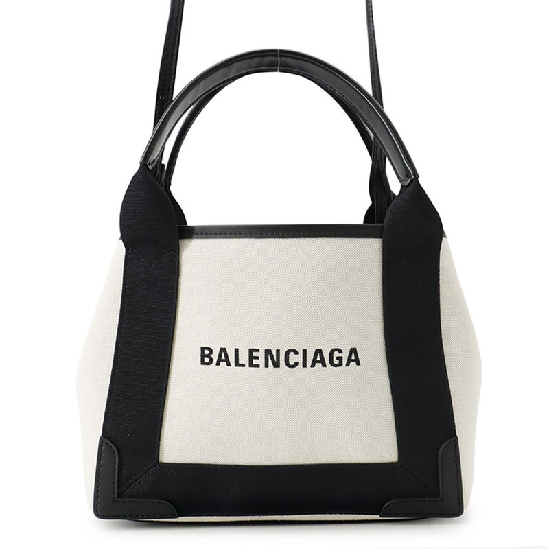 バレンシアガ ハンドバッグ ネイビーカバス XS 390346 BALENCIAGA バッグ ポーチ付き 黒 白