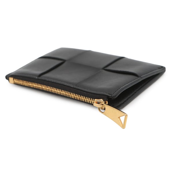 ボッテガヴェネタ コインケース マキシイントレチャート カセット ファスナーカードケース 681010 BOTTEGA VENETA 黒