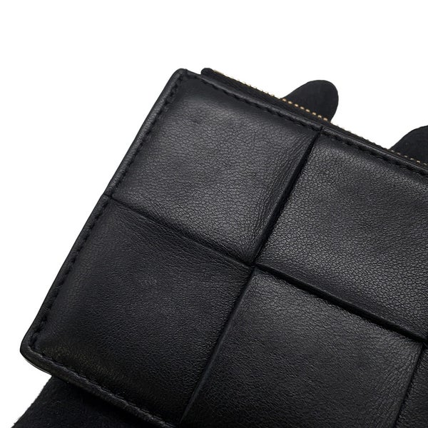 ボッテガヴェネタ コインケース マキシイントレチャート カセット ファスナーカードケース 681010 BOTTEGA VENETA 黒