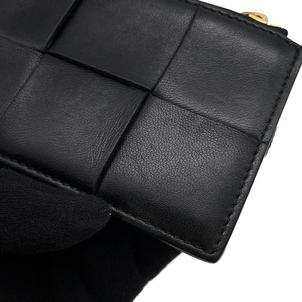ボッテガヴェネタ コインケース マキシイントレチャート カセット ファスナーカードケース 681010 BOTTEGA VENETA 黒